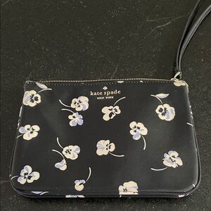 Kate Spade Black and White Floral Wristlet